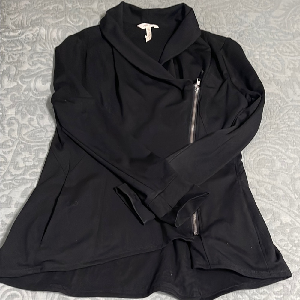 Matilda Jane Black Asymmetrical Zip Jacket